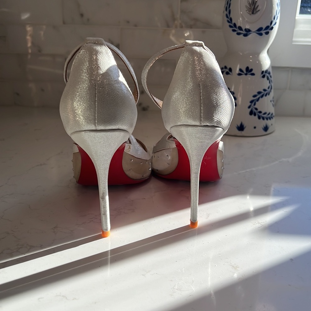 Mesh and Crystal Red Bottom Heels